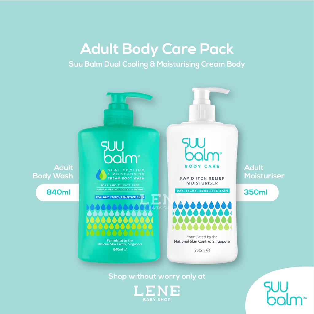 Bundle Suu Balm Adult Dual Cooling &amp; Moisturising 840ml wash + 350ml lotion