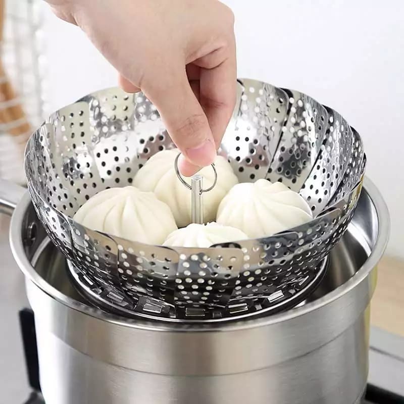 Kukusan Stainless Flexible Steamer Alat Kukus Lipat