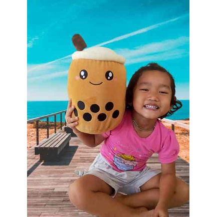 Boneka Boba Cangkir Milk Tea Tinggi 30cm Berlabel SNI