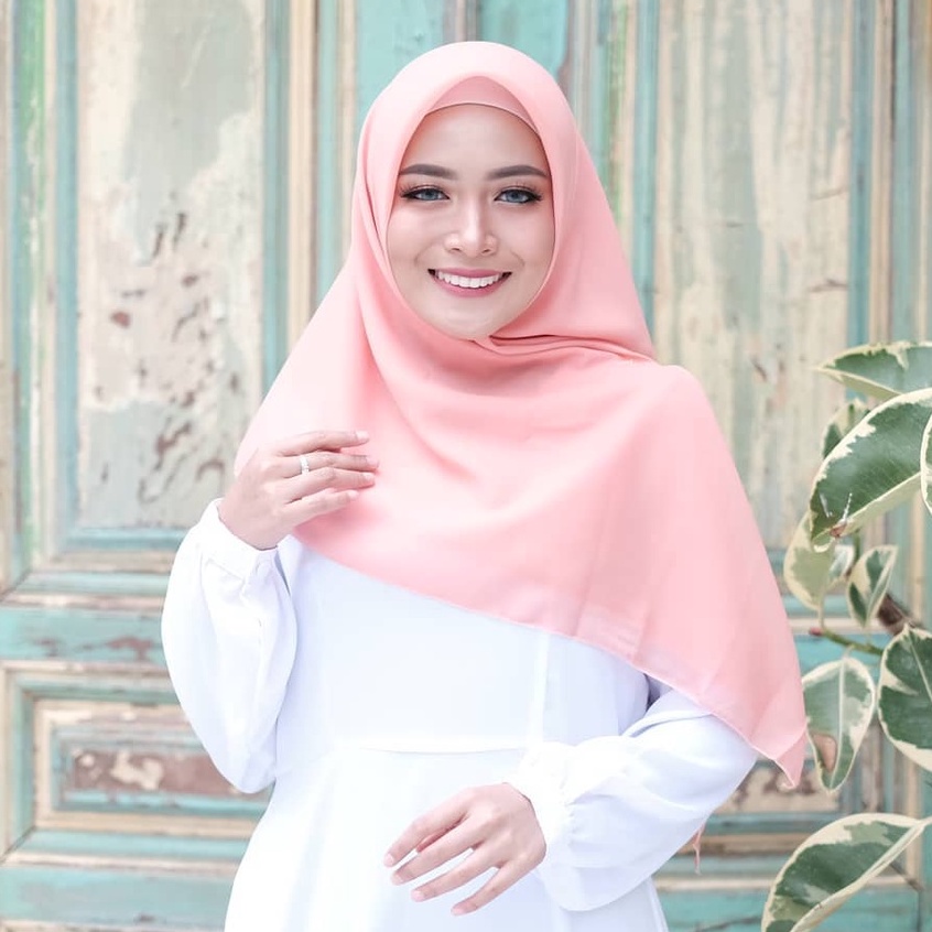 Hijab Bella Square II Hijab Segiempat Bella Square II Hijab Pollycotton II Kerudung II Jilbab-BABY PINK