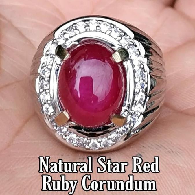 Best Seller Cincin Batu Akik Permata Natural Star Red Ruby Blood Pigeon Corundum - 9 Best Seller