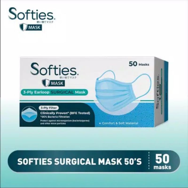 Softies Surgical Mask 50pcs Masker 3ply Masker Surgical Masker Softies Original
