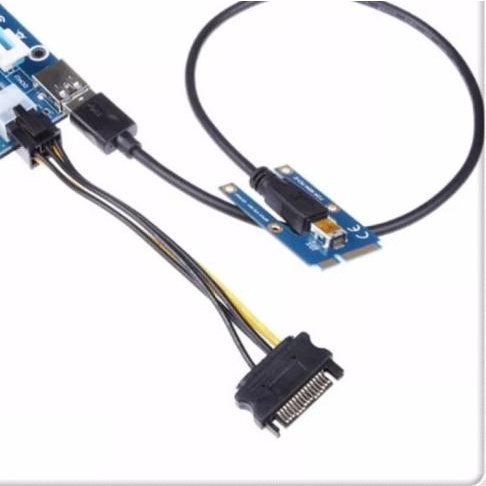 ► Mini PCIe Ke PCI Express 16X 6-Pin Riser untuk Laptop Eksternal VGA ☻