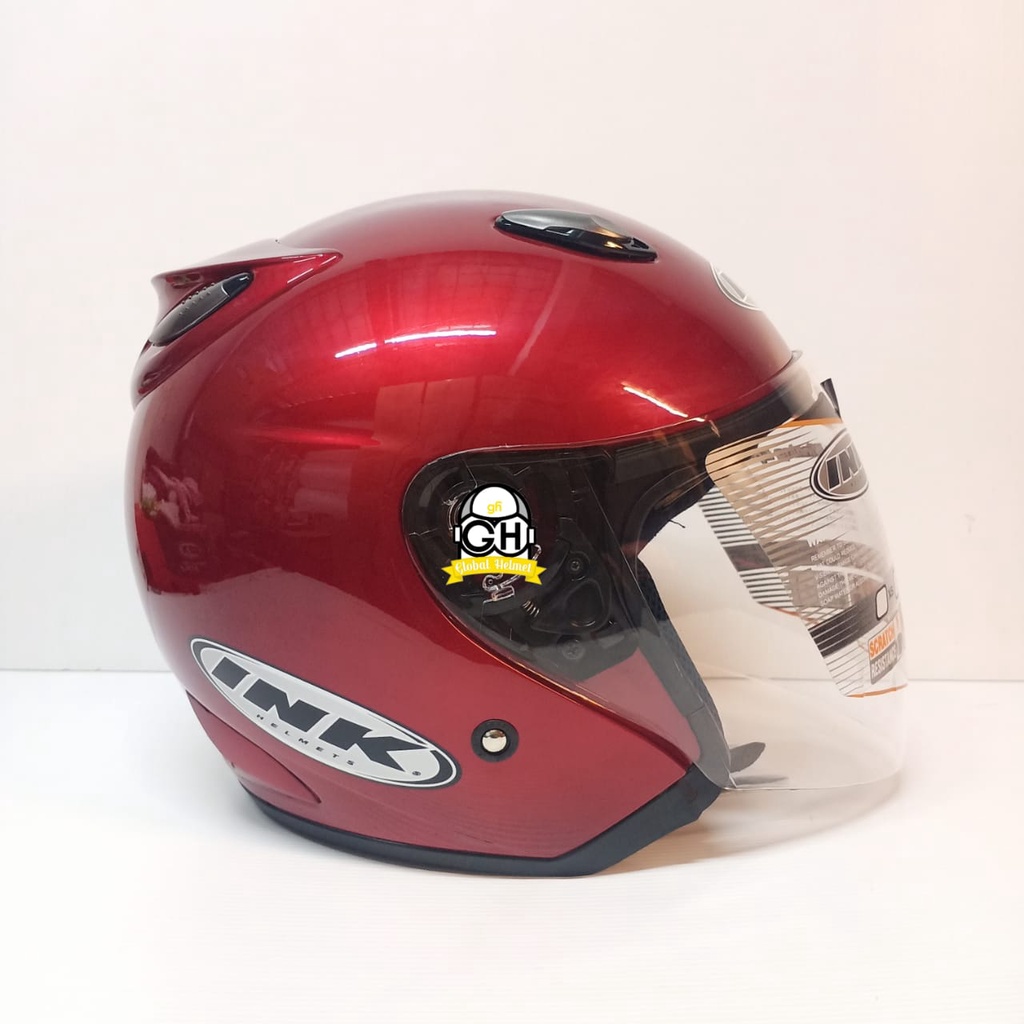 HELM INK HALF FACE INK CENTRO ORIGINAL 100% INK CENTRO JET SOLID RED MAROON