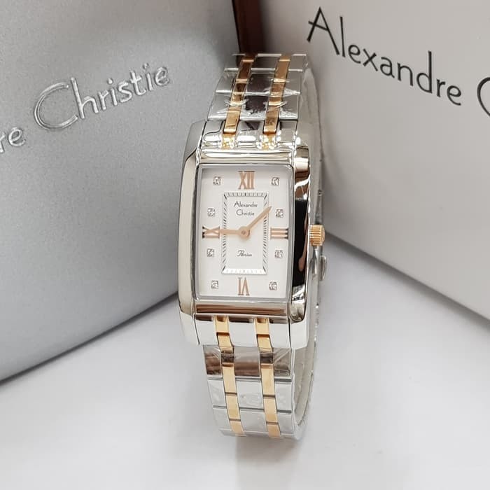 [Free Baterai] JAM TANGAN WANITA ALEXANDRE CHRISTIE AC 2576 SILVER COMBI ORIGINAL GARANSI RESMI 1 TA