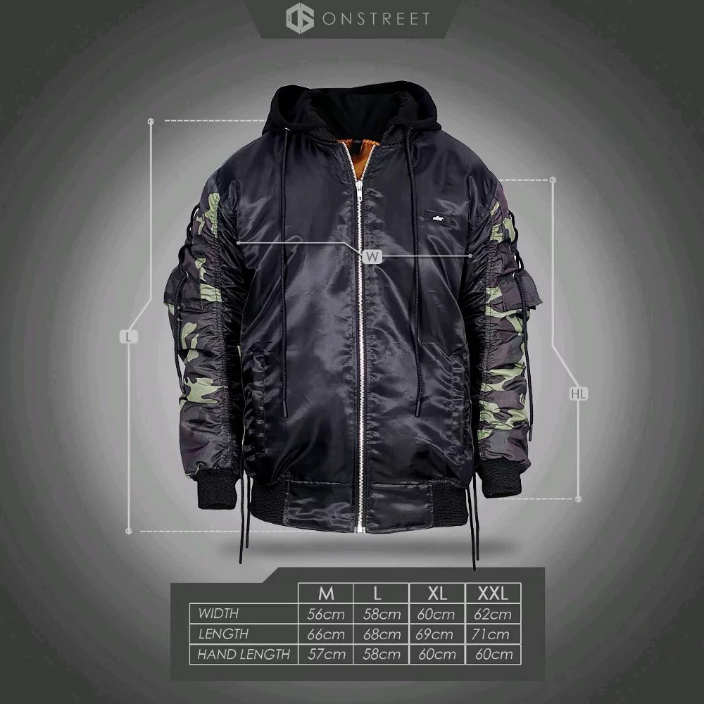 JAKET BOMBER ONSTREET - BOMBER HOODIE ROPEARM CAMOUFLAGE - JAKET BOMBER HOODIE KEREN