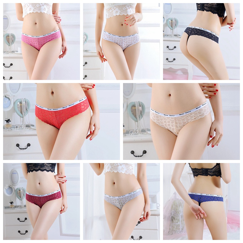 (COD) G Sting Wanita Seksi Renda Celana Dalam Bernapas Low Waist Thong 3C217-