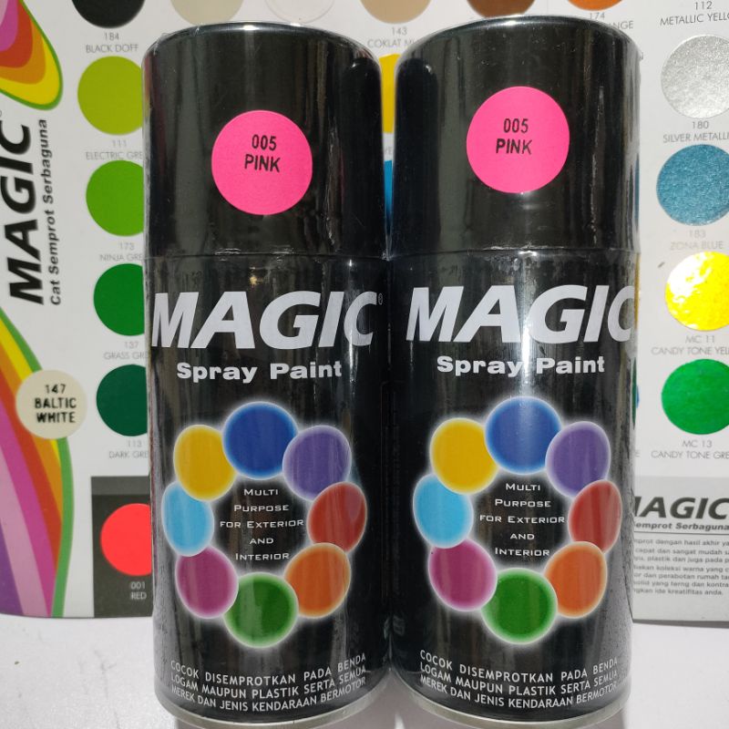 Cat Semprot Serbaguna Magic Ready Berbagai Varian Warna Stabilo Green Orange Red Pink Yellow Kuning Merah Hijau Merah Clear White Pilox Pilok Magic Spray Paint 300cc