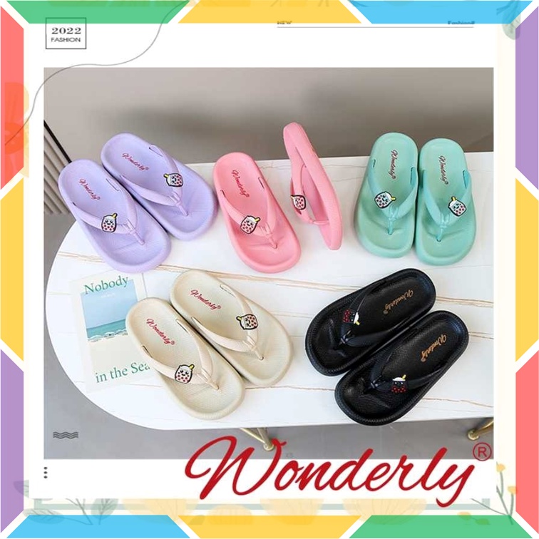 M2288-2TG Sandal Anak Jepit Wanita Wonderly Sendal Anak Cewek Boba Anti Slip Karet Jelly Premium Glanzton