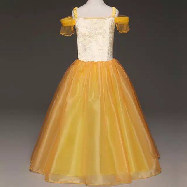 Baju kostum dress princess belle anak hadiah ulang tahun anak