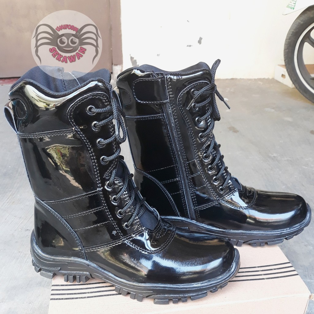 Sepatu PDL Kilap TNI POLRI Sepatu PDL Resleting