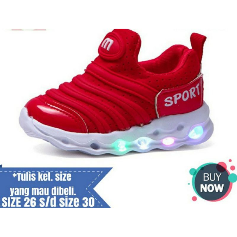 Sepatu Anak LED Laki Perempuan Size 26 sd 30 Colorful