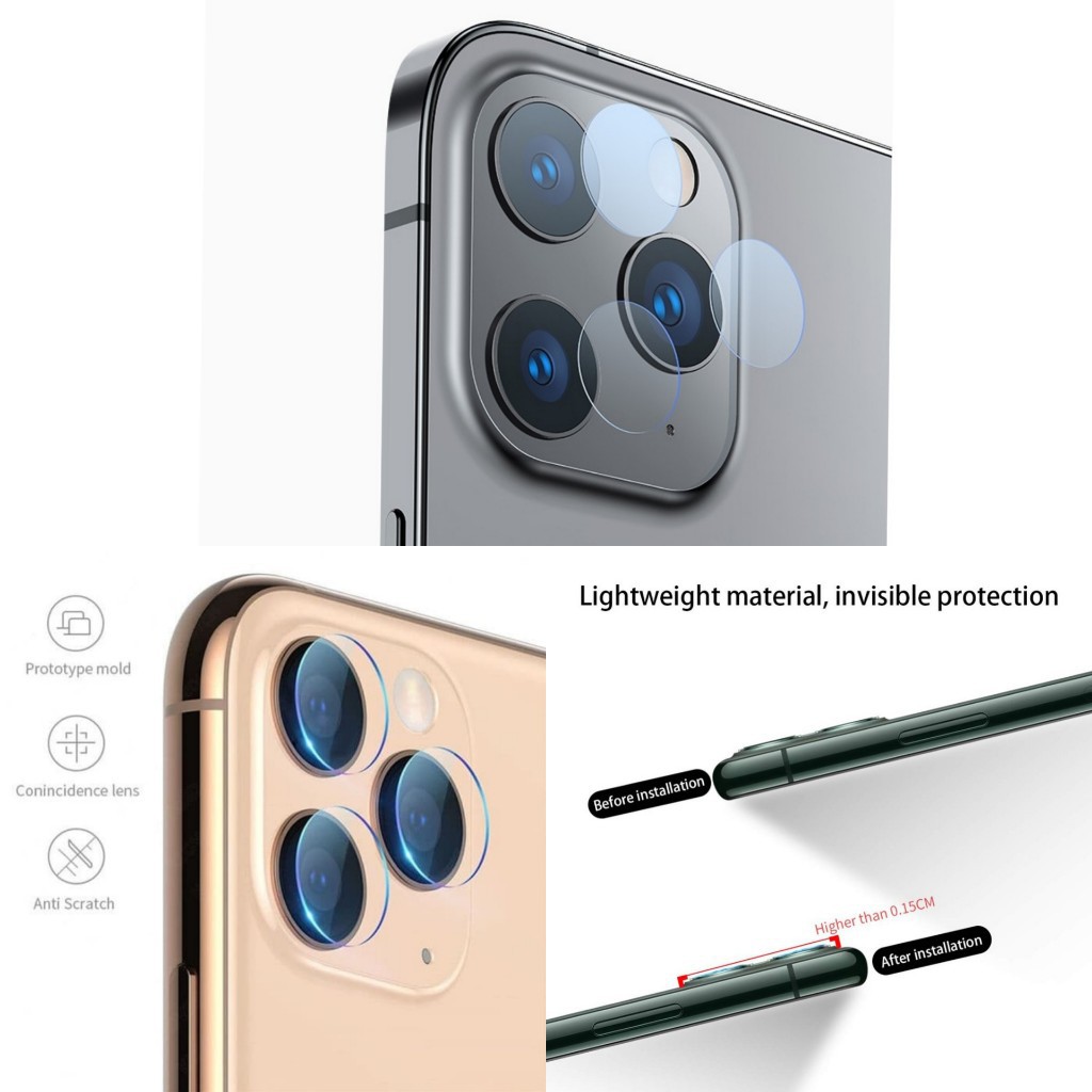 IPHONE 11 Pro, 11Pro Max,12 Pro,12 Promax Camera Anti Gores Kaca Lensa Camera Protector