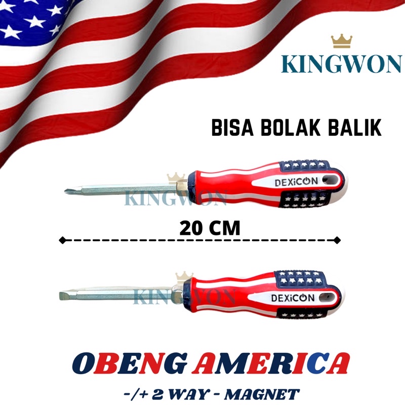 OBENG AMERIKA MAGNET BOLAK BALIK PLUS MINUS -/+ 2 IN 1 USA HIGH QUALITY