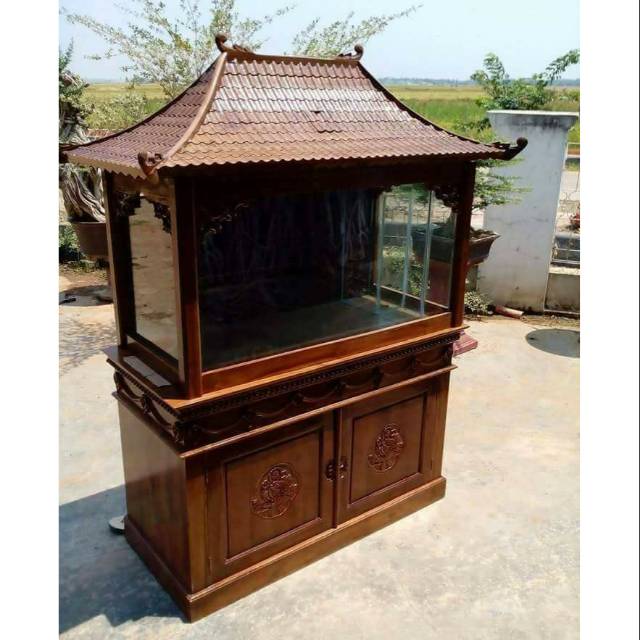 Meja Aquarium Jati