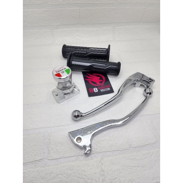 Paket Motor Vixion Handgrip Tulisan Thailand + Handle Rem Yamaha Vixion Chrome + Tutup Minyak Rem Vixion Silver