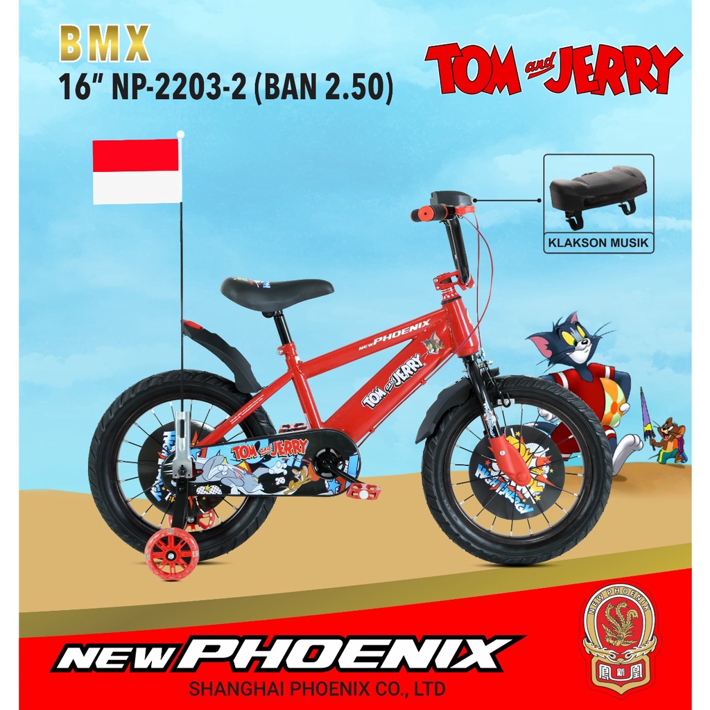 Sepeda Anak BMX PHOENIX 16 | 12 inch roda bantu menyalah bonus bendera