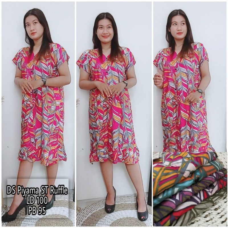 Daster Piyama Ruffle Daster Jumbo Daster Busui Bisa COD Bisa Grosir