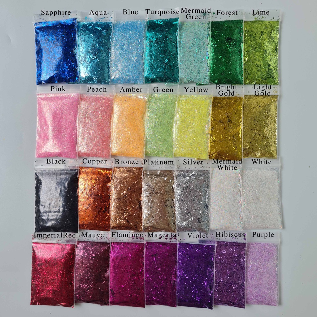 BYFE CHUNKY GLITTER MIX bahan kerajinan dan art  isi 10gram