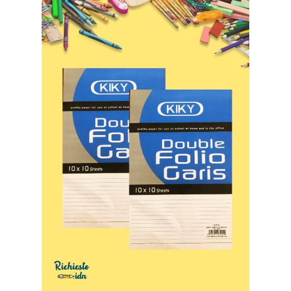 

DOUBLE FOLIO GARIS KIKY 10SHETS(10lembar)