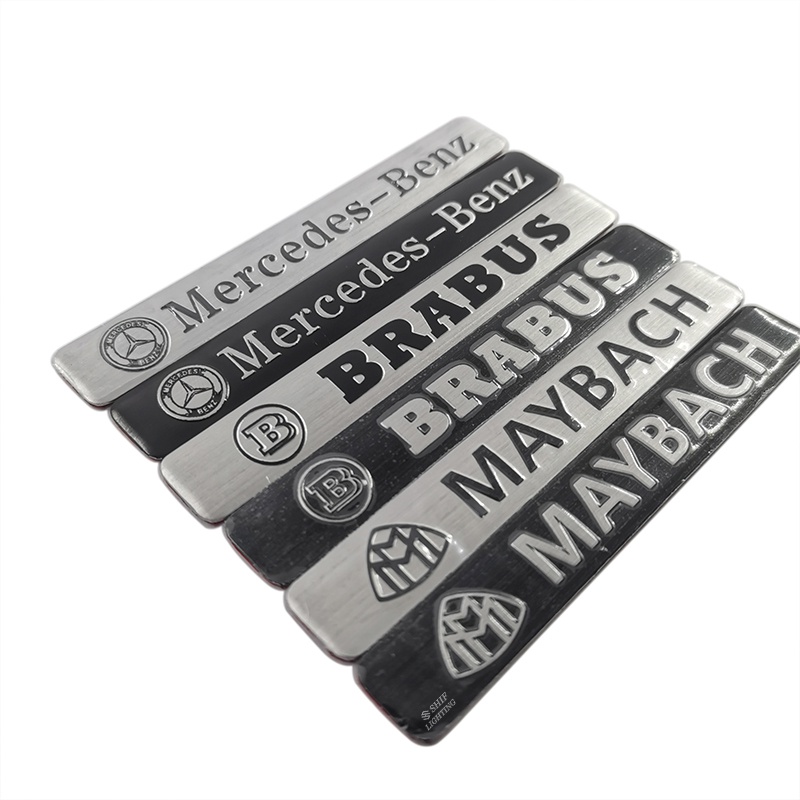 1pc Stiker Emblem Logo Mercedes-Benz MAYBACH BRABUS Bahan Aluminum Untuk Dekorasi Mobil