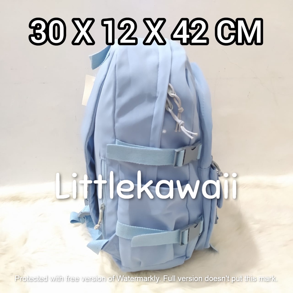 LK/ Tas Ransel Laptop Backpack Parasut Sekolah Fashion Casual Anak Remaja Hello77 Kantong Depan Gesper Import