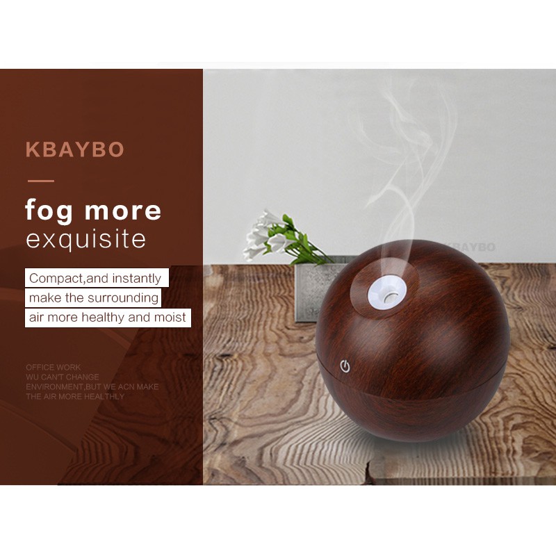 Mini Air Humidifier Desain Kayu  Minimalis 130ml Pengharum Ruangan Elektrik