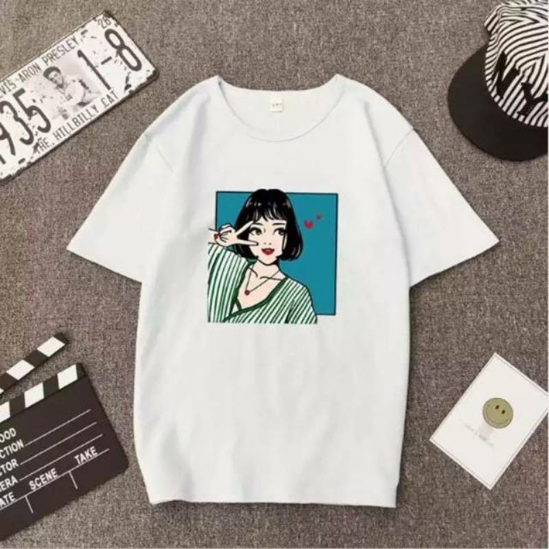 Arifirn Tshirt Girl ( LD 90, P 65) - Tshirt Wanita | Kaos Wanita | Baju Wanita