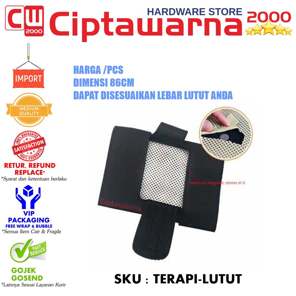 Pelindung Pengaman Lutut Terapi Magnetik Knee Pad Olahraga Sepeda