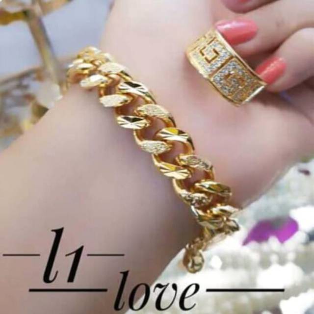 Xuping gelang cincin lapis emas 24k 0517