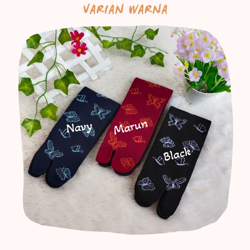 [12 PASANG] KAOS KAKI MOTIF KUPU CANTIK