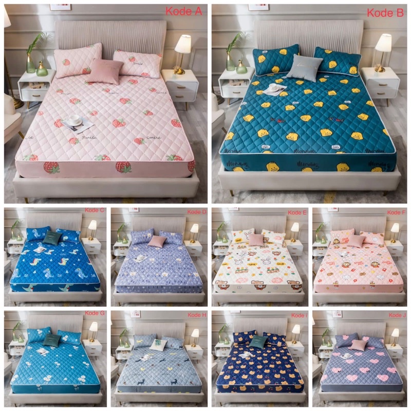 SPREI WATERPROOF ANTI AIR / SPREI ANTI OMPOL MOTIF LUCU SIZE 180X200 JRW0113