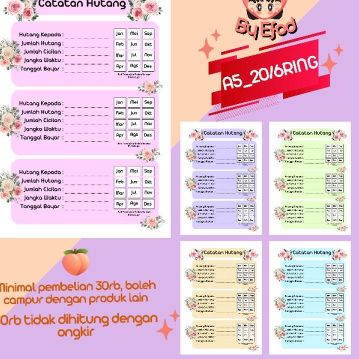 

Koleksi Terbaru.. 15 LEMBAR A5 bolak balik catatan hutang