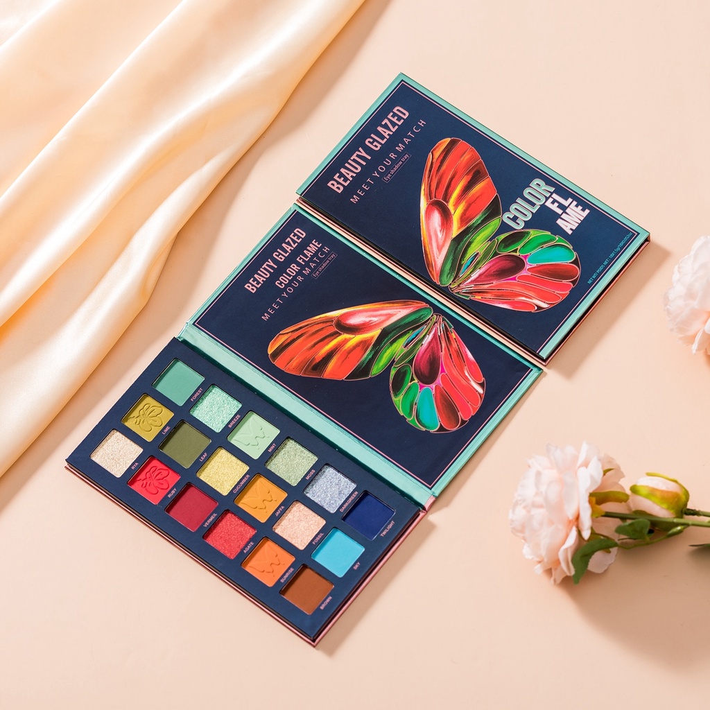 Beauty Glazed Flame Eyeshadow 18 Color Eyeshadow Matte Beauty Glazed Eyeshadow Glitter Beauty Glazed Eyeshadow Pallete Beauty Glazed Eyeshadow Palet Beauty Glazed