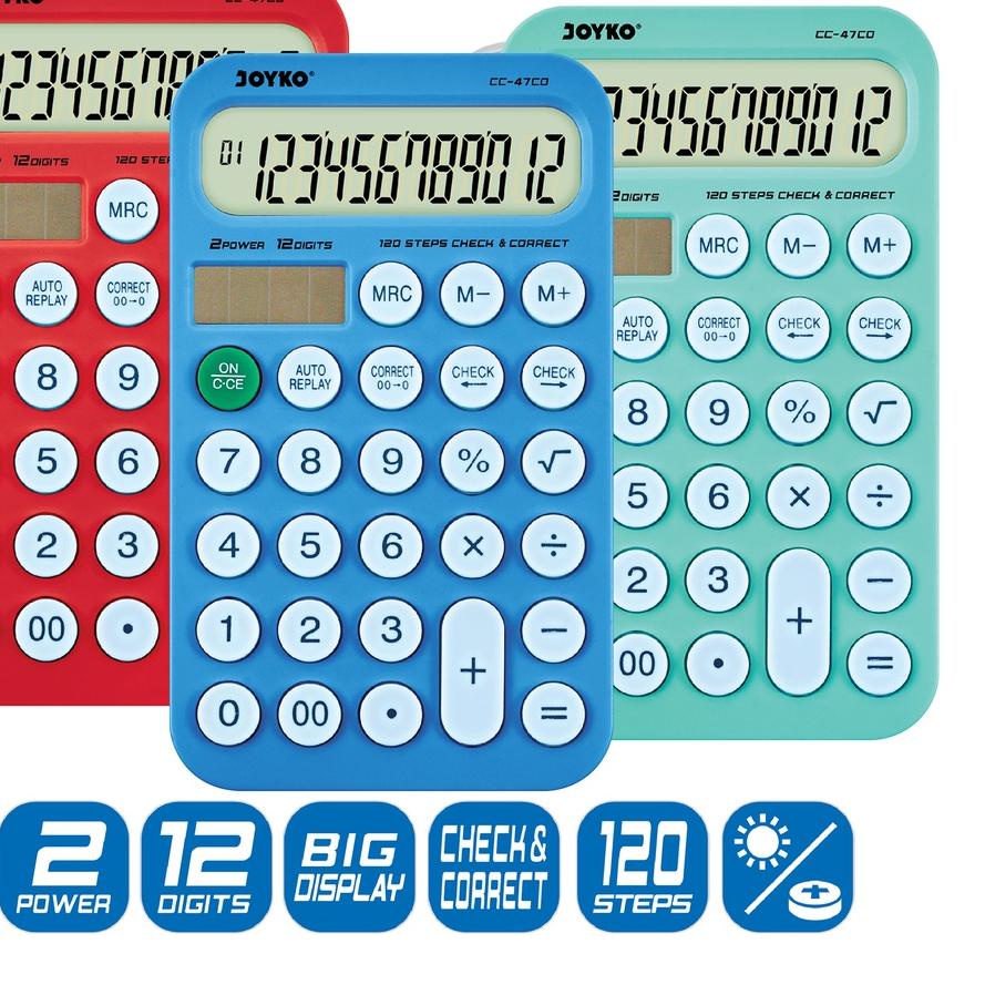 

Flash Sale Calculator Kalkulator Joyko CC-47CO 12 Digits Check Correct
