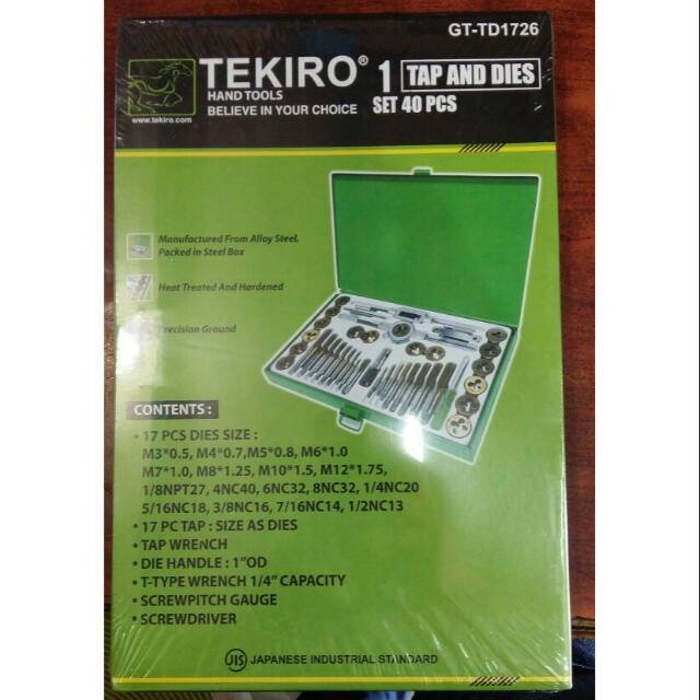 Tap and die set 40 pcs tekiro