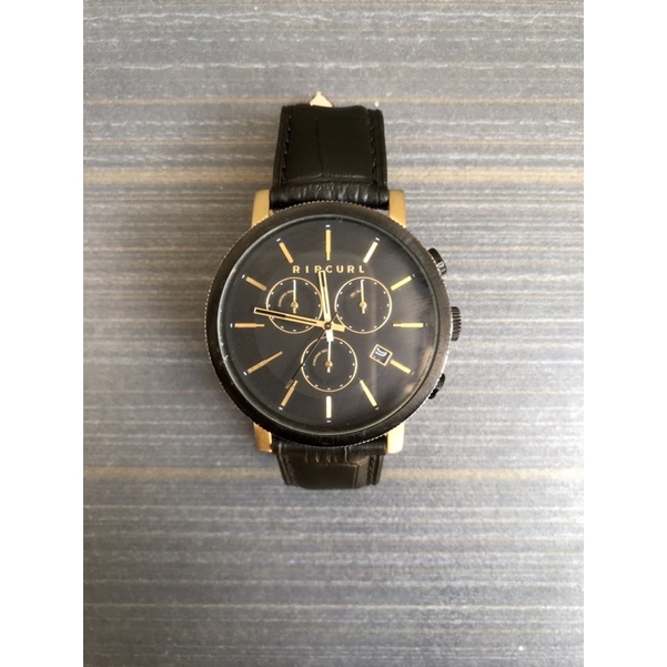 Bekas Second Preloved Ripcurl A2195 Jam Tangan Pria Analog Chronograph Original Black Watch Surfing