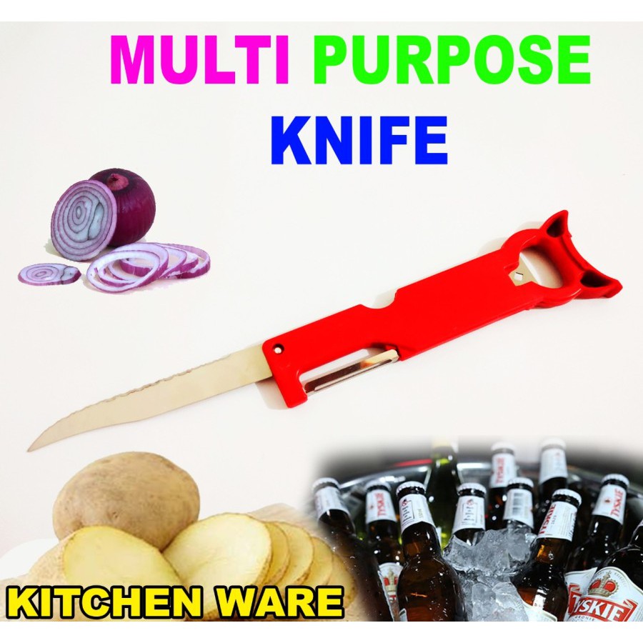 Pisau Dapur Pengupas Buah/Pisau Multi Fungsi 4 In 1 - Multi Purpose Knife