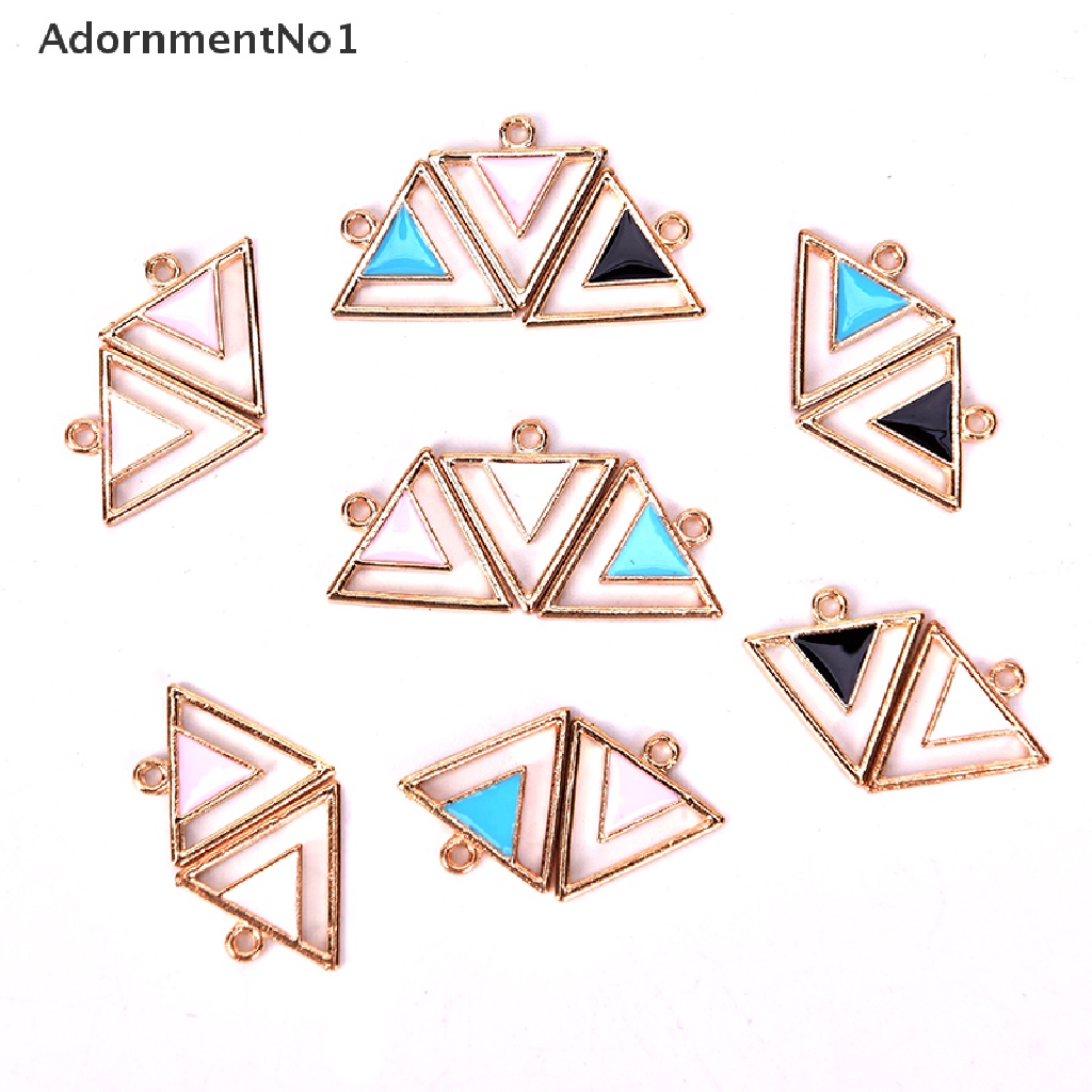 (AdornmentNo1) 10pcs / lot Liontin Bentuk Geometri Bahan Enamel Untuk Kerajinan Perhiasan DIY