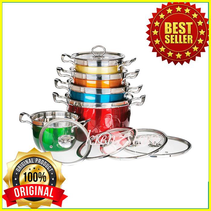 ► (TP) Panci Rainbow Set Vicenza Original - Panci Warna Warni V510 - Peralatan Masak - Panci