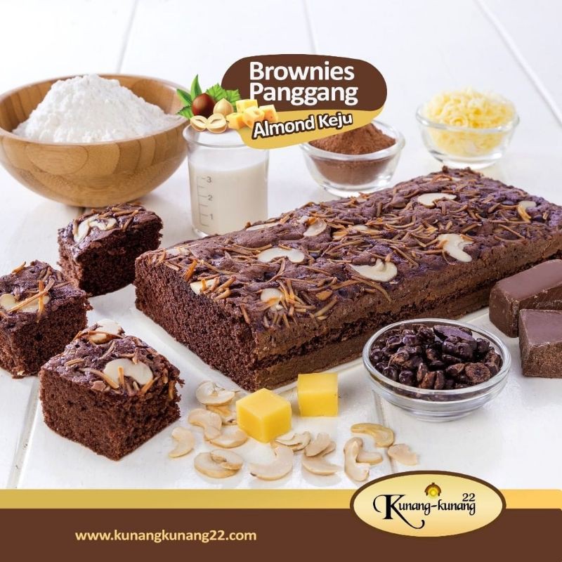 

Brownies panggang almond keju