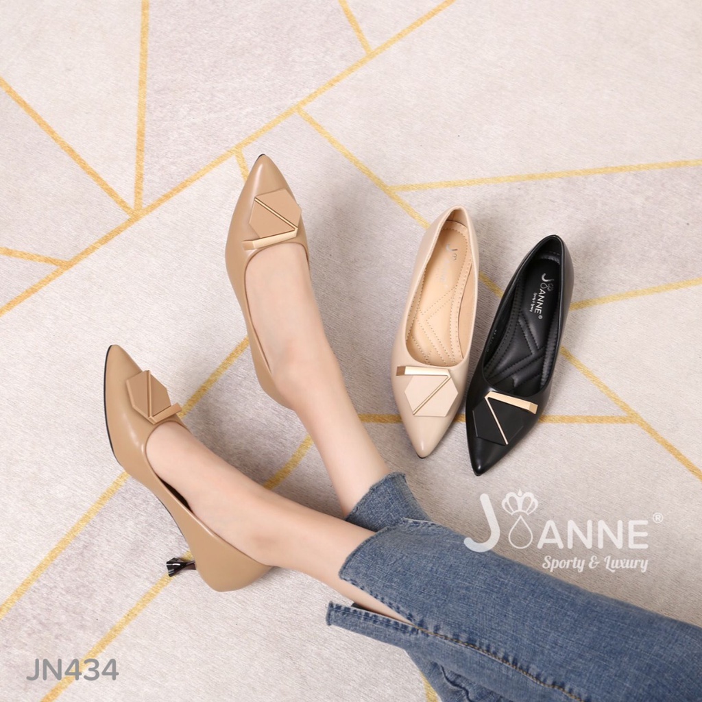 JOANNE Heels Stiletto Shoes Kulit #JN434 ORIGINAL