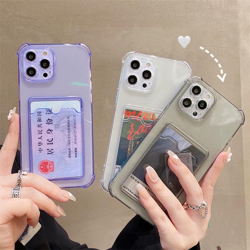 Soft Case Tpu Bening Shockproof Holder Kartu Untuk Realme C15 C12 C20 C20A C21Y C25Y C11 2021 C25 C25S Realme Narzo 20 30a