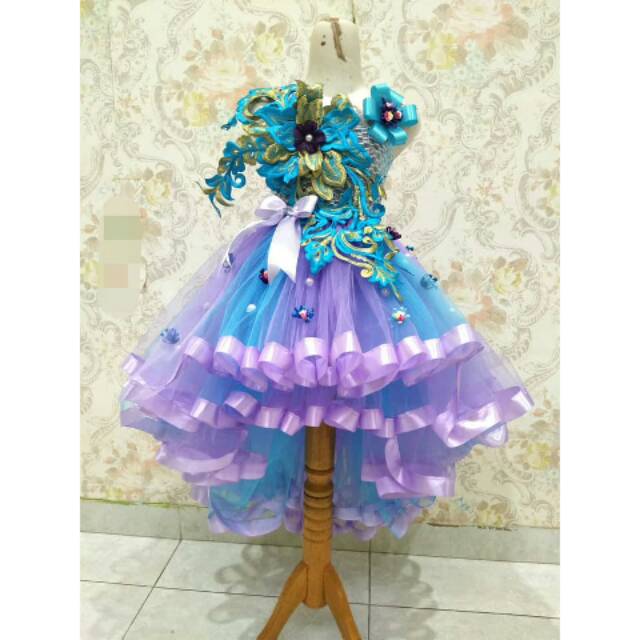 baju mayoret anak / baju gitapati / baju fashion anak / dress mayoret / dress pesta anak EKOR UNGU M