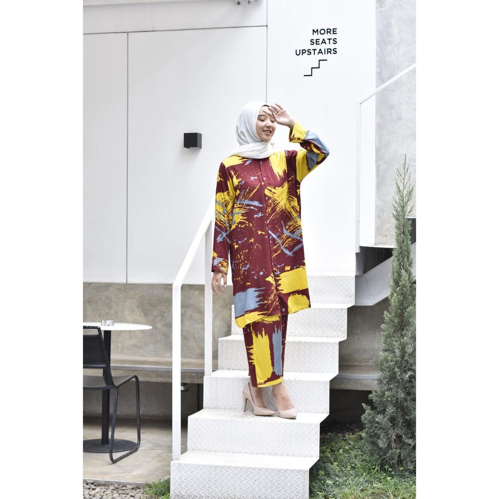 Tokomilkan - Setelan Motif Corak Wanita  BIGSIZE Tie Dye Bahan Katun