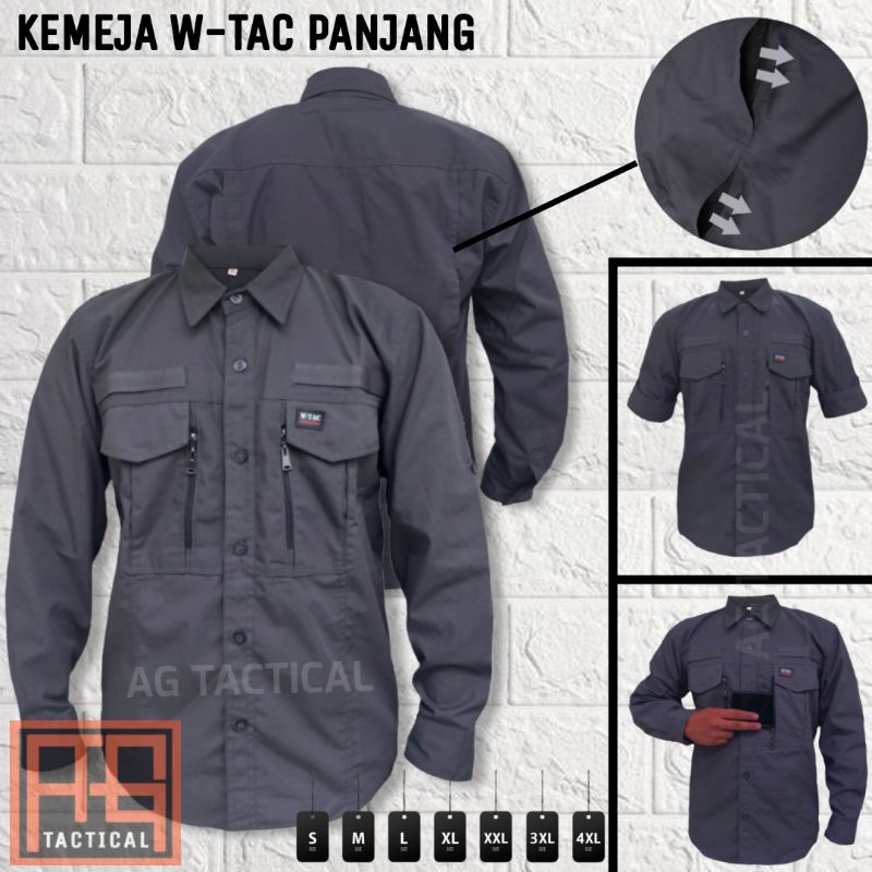 Kemeja W-Tac Lengan Panjang BONUS TOPI VELCRO