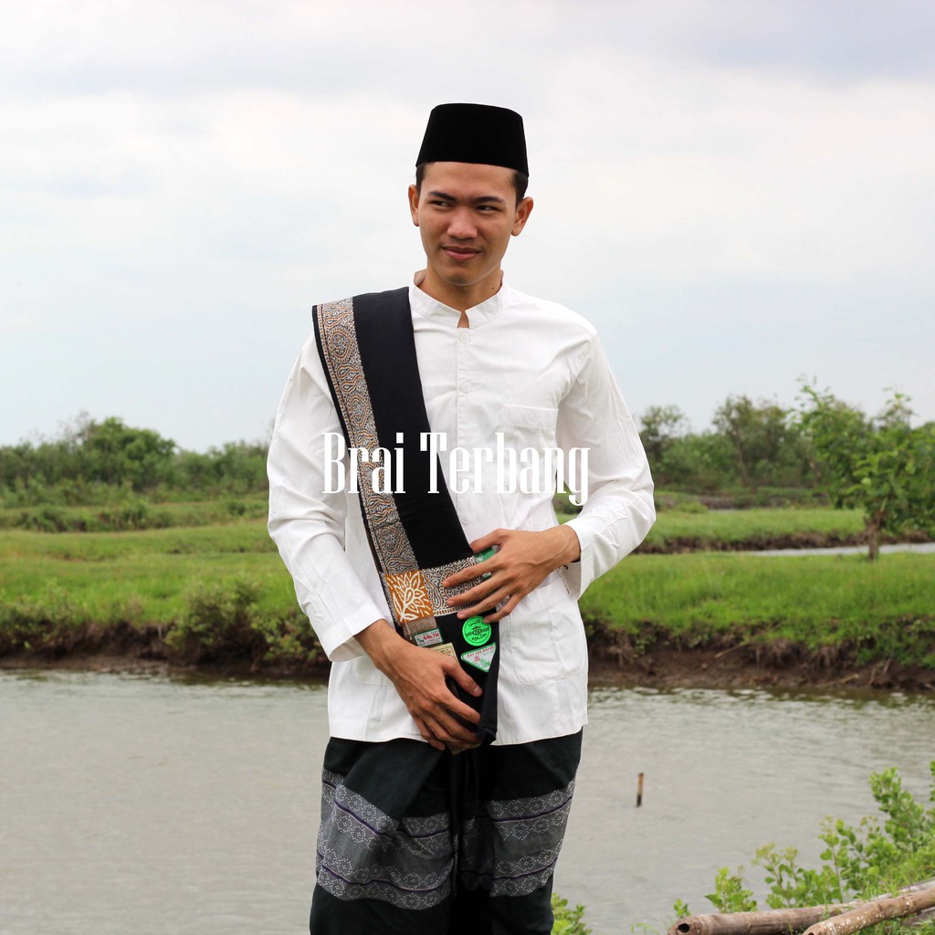 Sorban Kashmiri Made In India Original Kasmiri Shawl Panjang Hitam Motif Emas