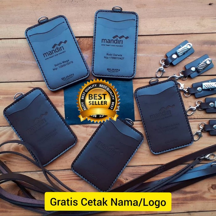 

ID CARD HOLDER KULIT, NAME TAG HOLDER KULIT CUSTOM, GANTUNGAN ID CARD
