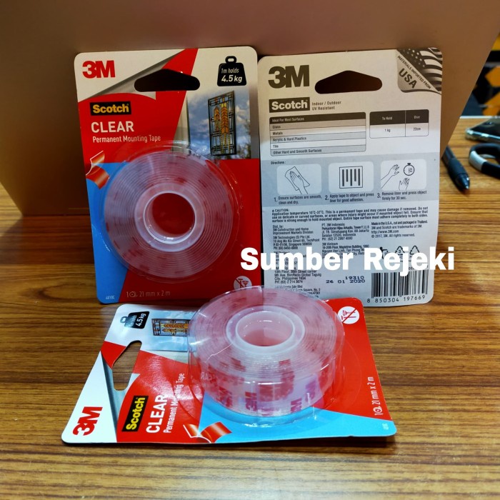 

Mudah Double Tape Bening 3M Scotch Original Usa Clear Mounting Tape 4010C Berkualitas