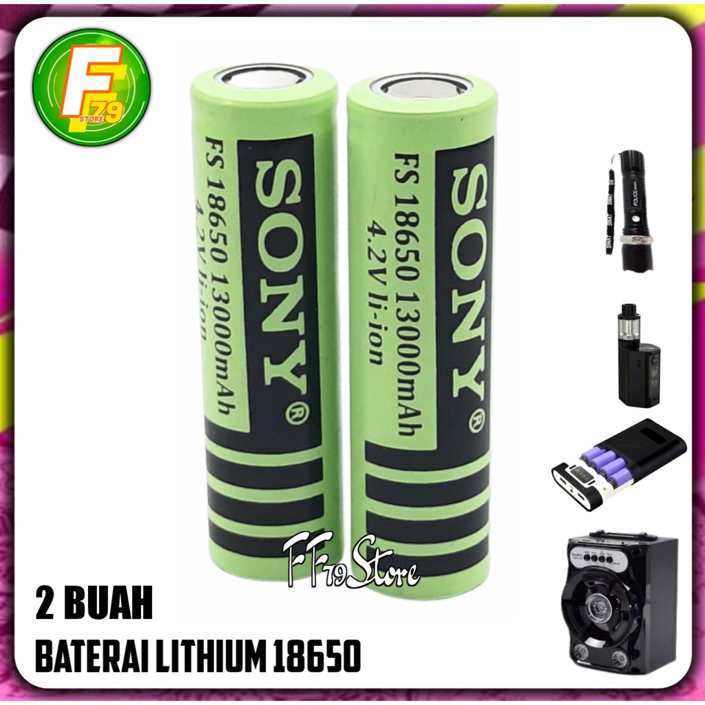 Siap Ngebul Baterai Pape Type 18650 Flat Top Jenis Lithium 3.7V-13000mAh Harga 2 Pcs